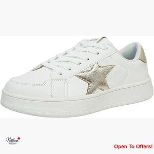 Women's Platform Sneakers with Glitter, Lace-Up Closure, Polyurethane Upper